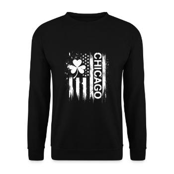 Drapeau des États-Unis Chicago St. Patrick’s Day - Sweat-shirt Unisexe - noir - Devant - Alina (178cm) & Michal (187cm)