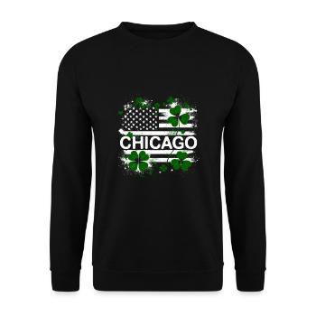 Drapeau américain Chicago Saint-Patrick - Sweat-shirt Unisexe - noir - Devant - Alina (178cm) & Michal (187cm)