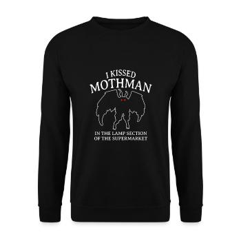 I kissed Mothman - Unisex Sweatshirt - black - Front - Alina (178cm) & Michal (187cm)