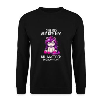 Écarte-toi de mon chemin, toi les contacts sociaux inutiles - Sweat-shirt Unisexe - noir - Devant - Alina (178cm) & Michal (187cm)