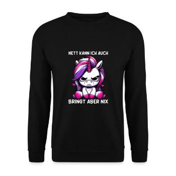 Sympa je peux aussi apporter mais rien n’apporte - Sweat-shirt Unisexe - noir - Devant - Alina (178cm) & Michal (187cm)