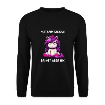 Sympa je peux aussi apporter mais rien n’apporte - Sweat-shirt Unisexe - noir - Devant - Alina (178cm) & Michal (187cm)