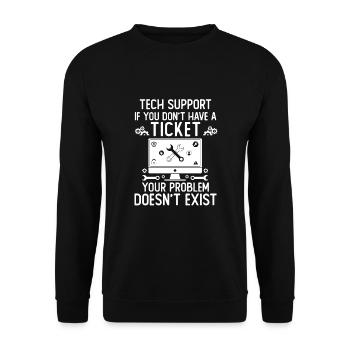 Support technique si vous n’avez pas de ticket - Sweat-shirt Unisexe - noir - Devant - Alina (178cm) & Michal (187cm)