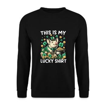 C’est ma chemise porte-bonheur - Sweat-shirt Unisexe - noir - Devant - Alina (178cm) & Michal (187cm)