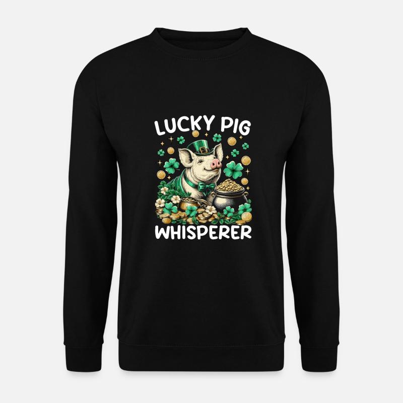 Lucky Pig Whisperer - Unisex Pullover - Schwarz