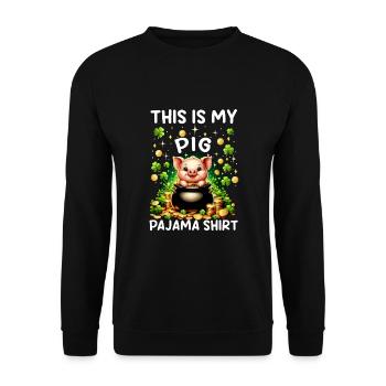 This Is My Pig Pajama Shirt - Unisex Pullover - Schwarz - Vorne - Alina (178cm) & Michal (187cm)
