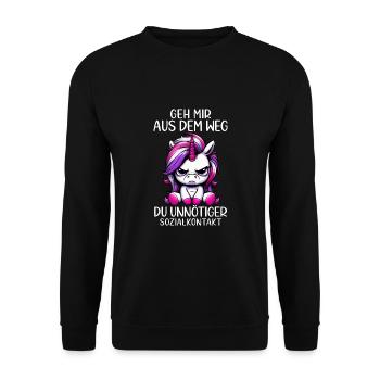 Écarte-toi de mon chemin, toi les contacts sociaux inutiles - Sweat-shirt Unisexe - noir - Devant - Alina (178cm) & Michal (187cm)