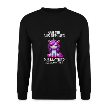 Écarte-toi de mon chemin, toi les contacts sociaux inutiles - Sweat-shirt Unisexe - noir - Devant - Alina (178cm) & Michal (187cm)