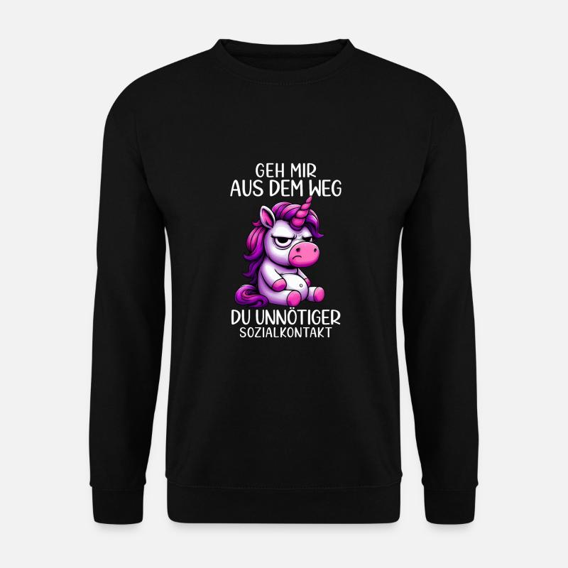 Geh Mir Aus Dem Weg Du Unnötiger Sozialkontakt - Unisex Pullover - Schwarz