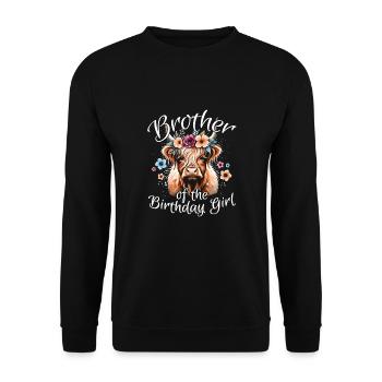 Brother Of The Birthday Girl - Unisex Pullover - Schwarz - Vorne - Alina (178cm) & Michal (187cm)