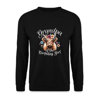 Grandpa Of The Birthday Girl - Unisex Pullover - Schwarz - Vorne - Alina (178cm) & Michal (187cm)