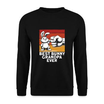 Best Bunny Grandpa Ever - Unisex Sweatshirt - black - Front - Alina (178cm) & Michal (187cm)