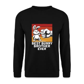 Best Bunny Brother Ever - Unisex Sweatshirt - black - Front - Alina (178cm) & Michal (187cm)