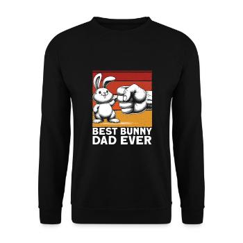 Best Bunny Dad Ever - Unisex Pullover - Schwarz - Vorne - Alina (178cm) & Michal (187cm)
