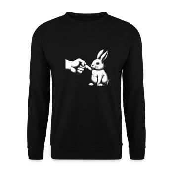 Hasenfaust Beste Freunde - Unisex Pullover - Schwarz - Vorne - Alina (178cm) & Michal (187cm)