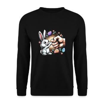 Cool Bunny Fist - Unisex Sweatshirt - black - Front - Alina (178cm) & Michal (187cm)