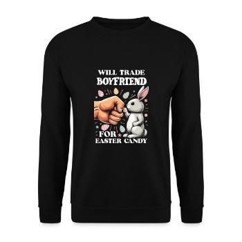 Échangera son petit ami contre des bonbons de Pâques - Sweat-shirt Unisexe - noir - Devant - Alina (178cm) & Michal (187cm)
