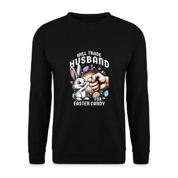 Will Trade Husband For Easter Candy - Unisex Sweatshirt - black - Front - Alina (178cm) & Michal (187cm)