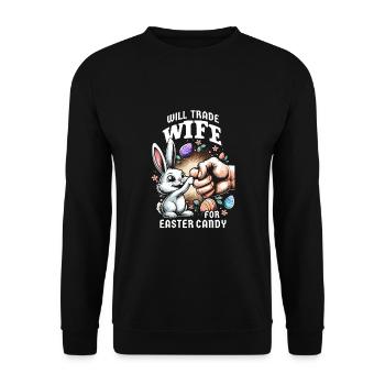 Will Trade Wife For Easter Candy - Unisex Sweatshirt - black - Front - Alina (178cm) & Michal (187cm)