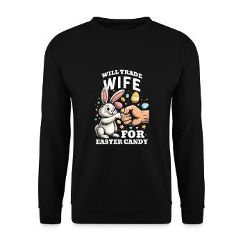 Échangera sa femme contre des bonbons de Pâques - Sweat-shirt Unisexe - noir - Devant - Alina (178cm) & Michal (187cm)