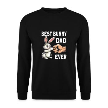 Best Bunny Dad Ever - Unisex Sweatshirt - black - Front - Alina (178cm) & Michal (187cm)