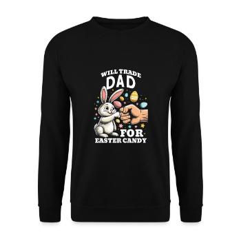 Échangera papa contre des bonbons de Pâques - Sweat-shirt Unisexe - noir - Devant - Alina (178cm) & Michal (187cm)