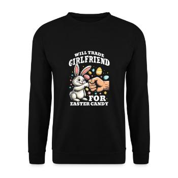 Will Trade Girlfriend For Easter Candy - Unisex Sweatshirt - black - Front - Alina (178cm) & Michal (187cm)