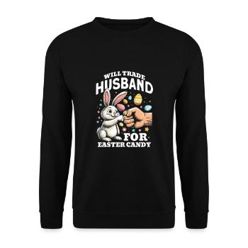 Will Trade Husband For Easter Candy - Unisex Sweatshirt - black - Front - Alina (178cm) & Michal (187cm)