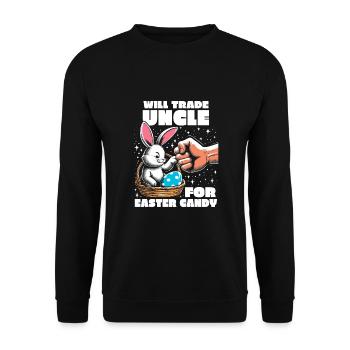 Will Trade Uncle For Easter Candy - Unisex Sweatshirt - black - Front - Alina (178cm) & Michal (187cm)