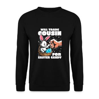 Échangera un cousin contre des bonbons de Pâques - Sweat-shirt Unisexe - noir - Devant - Alina (178cm) & Michal (187cm)