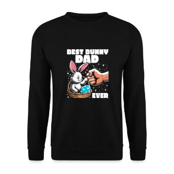 Best Bunny Dad Ever - Unisex Sweatshirt - black - Front - Alina (178cm) & Michal (187cm)