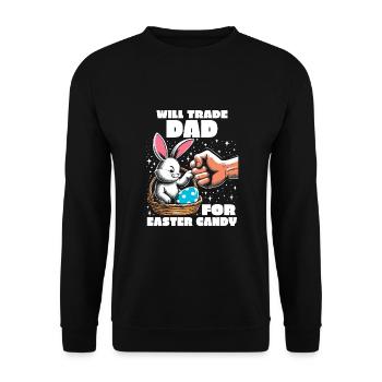 Échangera papa contre des bonbons de Pâques - Sweat-shirt Unisexe - noir - Devant - Alina (178cm) & Michal (187cm)
