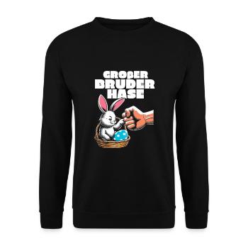 Big Brother Bunny - Unisex Sweatshirt - black - Front - Alina (178cm) & Michal (187cm)