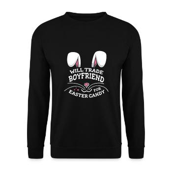 Will Trade Boyfriend For Easter Candy - Unisex Sweatshirt - black - Front - Alina (178cm) & Michal (187cm)