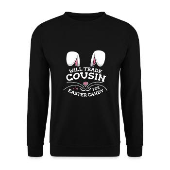 Échangera un cousin contre des bonbons de Pâques - Sweat-shirt Unisexe - noir - Devant - Alina (178cm) & Michal (187cm)