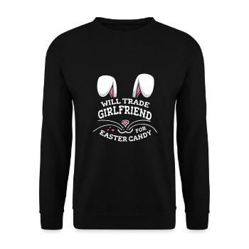 Will Trade Girlfriend For Easter Candy - Unisex Pullover - Schwarz - Vorne - Alina (178cm) & Michal (187cm)