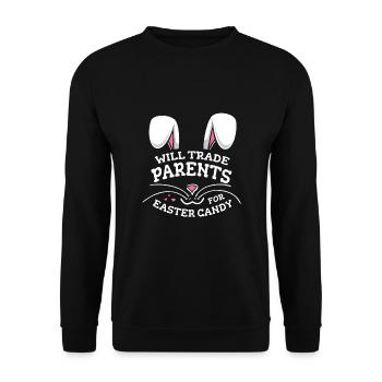 Will Trade Parents For Easter Candy - Unisex Sweatshirt - black - Front - Alina (178cm) & Michal (187cm)