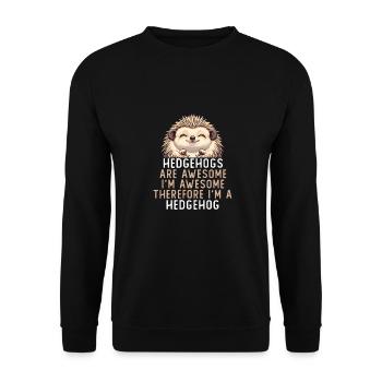 Hedgehogs Are Awesome - Unisex Pullover - Schwarz - Vorne - Alina (178cm) & Michal (187cm)