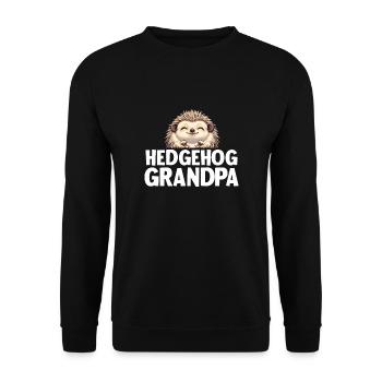 Grand-père hérisson - Sweat-shirt Unisexe - noir - Devant - Alina (178cm) & Michal (187cm)