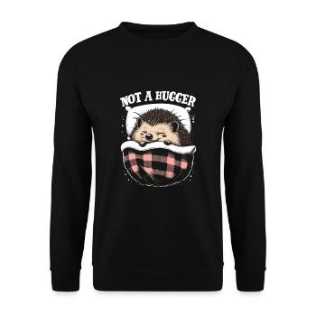 Not A Hugger - Unisex Sweatshirt - black - Front - Alina (178cm) & Michal (187cm)
