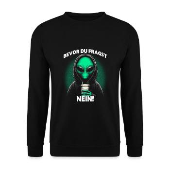 Before you ask: No - Unisex Sweatshirt - black - Front - Alina (178cm) & Michal (187cm)