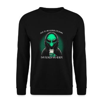 This Is My Human Costume I'm Really An Alien - Unisex Sweatshirt - black - Front - Alina (178cm) & Michal (187cm)