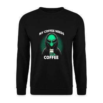 My Coffee Needs Coffee - Unisex Sweatshirt - black - Front - Alina (178cm) & Michal (187cm)