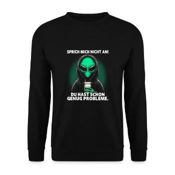 Ne me parlez pas Déclaration Alien - Sweat-shirt Unisexe - noir - Devant - Alina (178cm) & Michal (187cm)