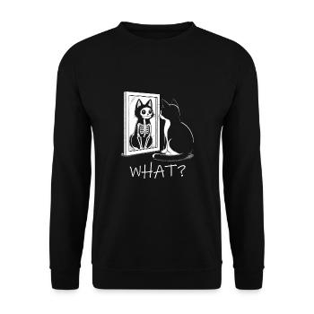 What Cat - Unisex Pullover - Schwarz - Vorne - Alina (178cm) & Michal (187cm)