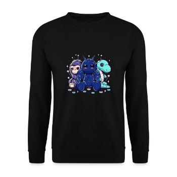 Pastel Goth Cryptids - Unisex Pullover - Schwarz - Vorne - Alina (178cm) & Michal (187cm)