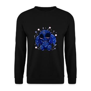 Pastel Goth Cute Mothman - Unisex Pullover - Schwarz - Vorne - Alina (178cm) & Michal (187cm)