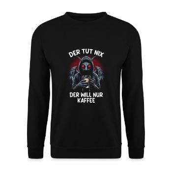 Il ne fait rien, il veut juste du café - Sweat-shirt Unisexe - noir - Devant - Alina (178cm) & Michal (187cm)
