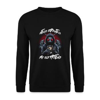 Hello Darkness My Old Friend - Unisex Sweatshirt - black - Front - Alina (178cm) & Michal (187cm)