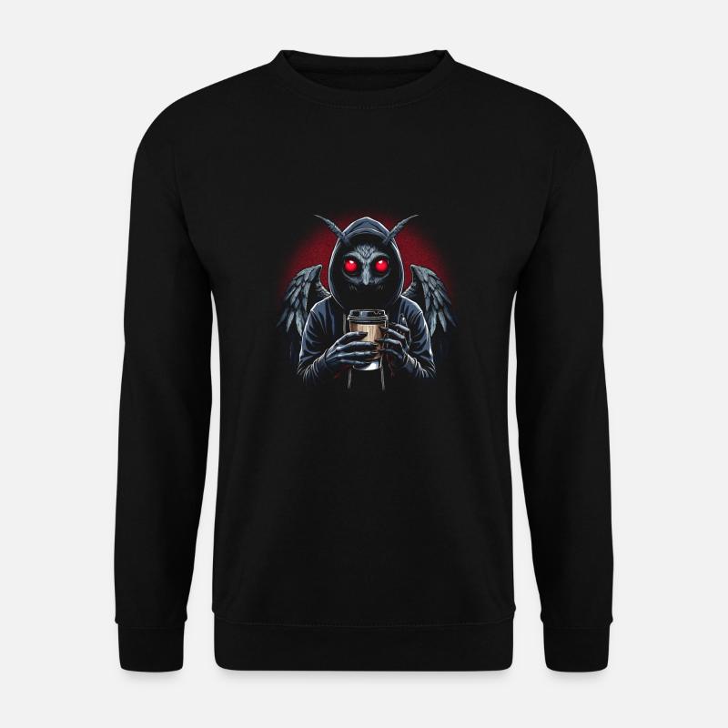 Mothman with Coffee Cup - Unisex Sweatshirt - black